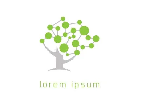 Brain tree logo Stock Illustration
