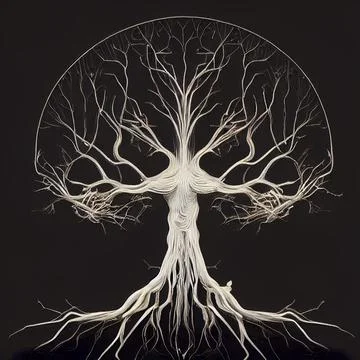 Brain tree roots concept design Stock Illustration