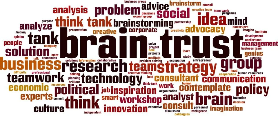 Brain trust word cloud Stock Illustration
