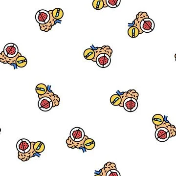 Brain tumor surgery vector seamless pattern Stock Illustration