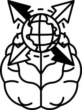 Brain with two different halves Illustrazione stock