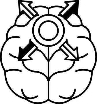 Brain with two different sections Stock Illustration