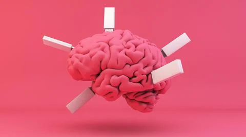 Brain with usb Stock Illustration