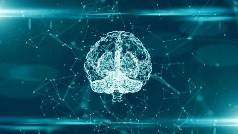 Brain used for thinking artificial intelligence neural network Stock Footage
