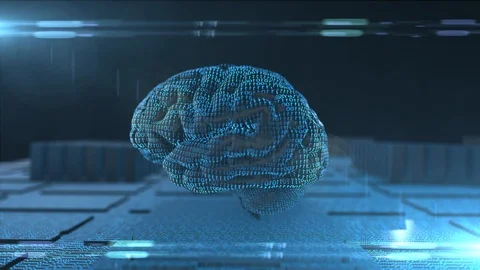 Brain used for thinking artificial intelligence chip neural network Stock Footage 97200380