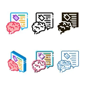 Brain variants price information icon vector outline Stock Illustration