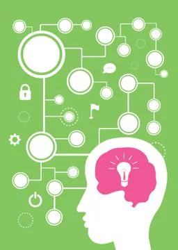 Brain vector cartoon Stock Illustration