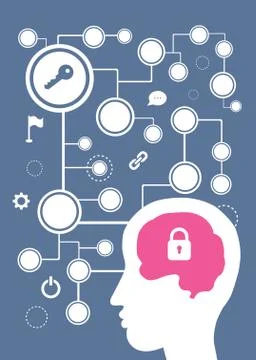 Brain vector cartoon Stock Illustration