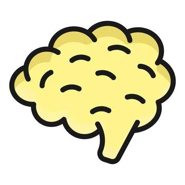 Brain vector flat icon, school and education icon. Stock Illustration