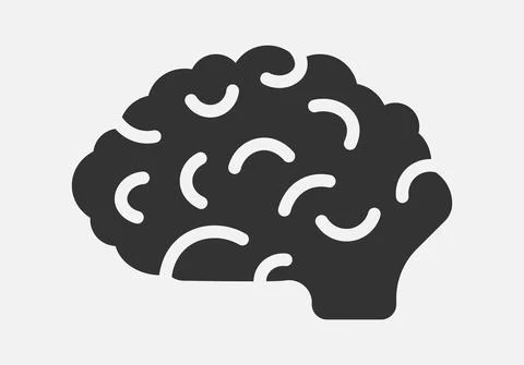 Brain vector icon isolated on white background Illustrazione stock