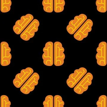 Brain vector icon seamless pattern Illustrazione stock