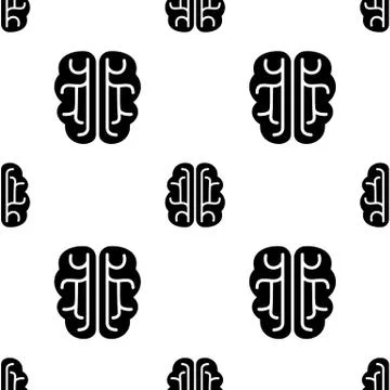 Brain vector icon seamless pattern 스톡 일러스트