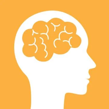 Brain vector icon. Simple silhouette symbol. Stock Illustration