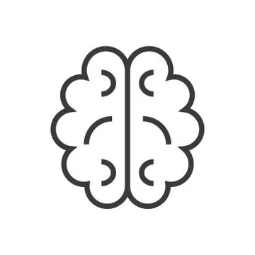 Brain vector line icon, sign, illustration on background, editable strokes Stock Illustration