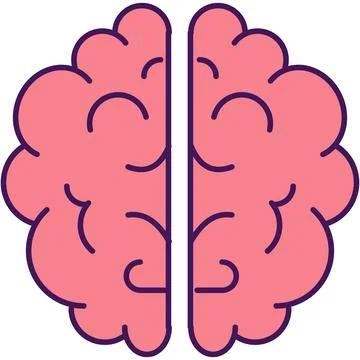 Brain vector, psychology icon, human neuro diagram Stock Illustration