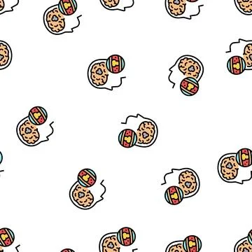 Brain vessel congestion vector seamless pattern Stock Illustration