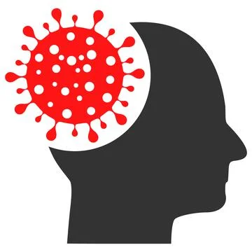 Brain Virus Vector Icon Flat Illustration Stock Illustration