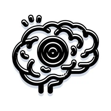 Brain with visual input processing information イラスト素材