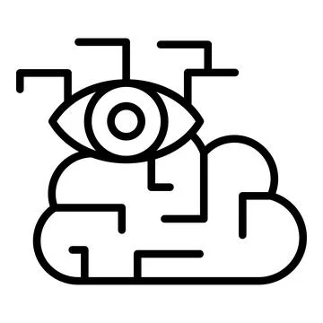 Brain visual perception icon outline vector. Cognitive process Illustrazione stock