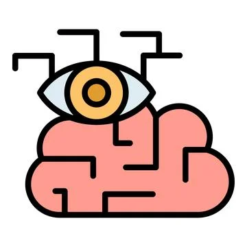 Brain visual perception icon vector flat Illustrazione stock