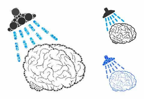 Brain washing Composition Icon of Spheric Items Stock Illustration