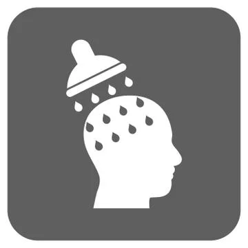 Brain Washing Flat Squared Vector Icon Stock Illustration