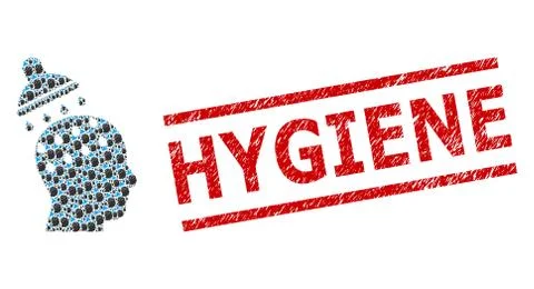 Brain Washing Recursive Collage of Brain Washing Icons and Textured Hygiene Seal Stock Illustration