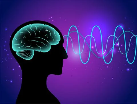 Brain wave 3D Stock Illustration