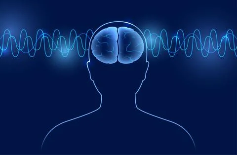 Brain wave 3D Stock Illustration