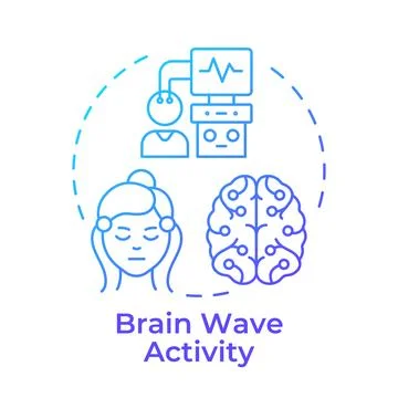 Brain wave activity blue gradient concept icon Stock Illustration