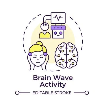 Brain wave activity multi color concept icon Stock Illustration
