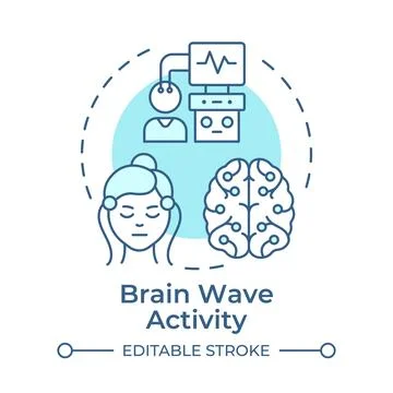 Brain wave activity soft blue concept icon Stock Illustration