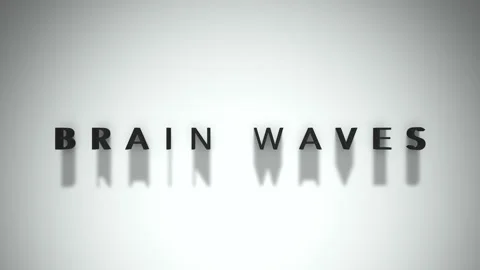 Brain Waves 3D title animation matte black text on a white background Stock Footage 300715897