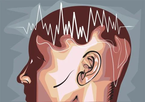 Brain waves eeg Stock Illustration