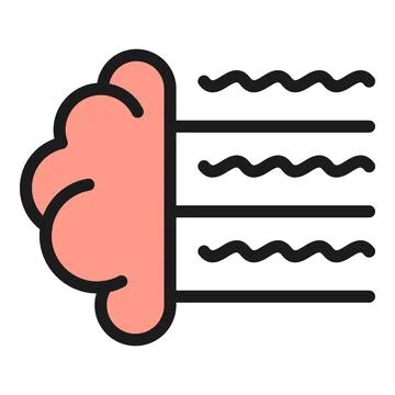 Brain waves icon vector flat Stock Illustration
