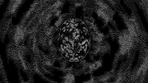 Brain waves from numbers and symbols suggesting thinking or conscience. 4K Loop Stock Footage 129470829