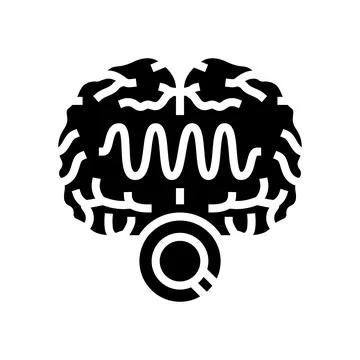 Brain waves study glyph icon vector illustration Stock Illustration