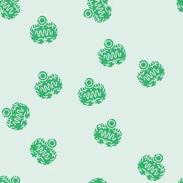 Brain waves study glyph seamless pattern Stock Illustration