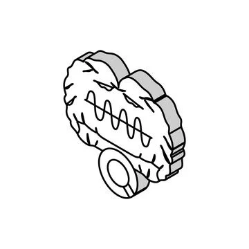 Brain waves study isometric icon vector illustration Stockillustratie