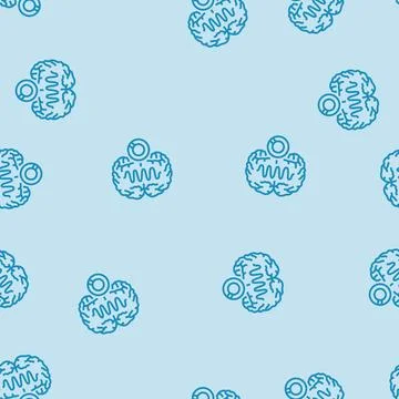 Brain waves study line seamless pattern 스톡 일러스트