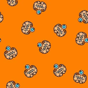 Brain waves study vector seamless pattern Illustrazione stock