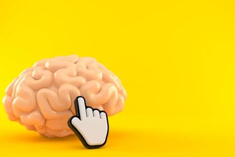 Brain with web cursor Stock Illustration