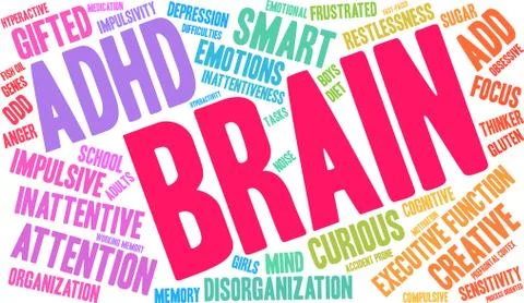 Brain Word Cloud 스톡 일러스트