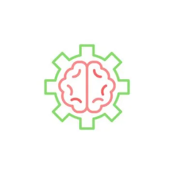 Brain work vector icon design template Illustrazione stock