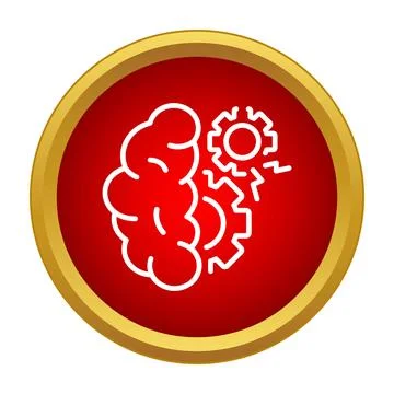 Brain working with gears processing thinking concept icon イラスト素材