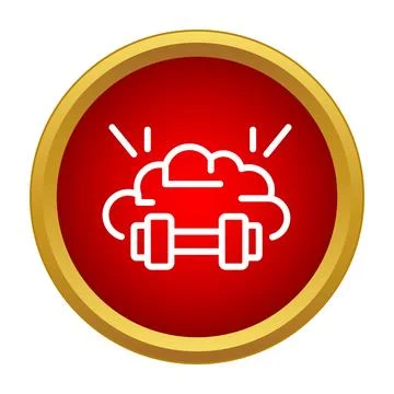 Brain working out with dumbbell icon improving mental health Illustrazione stock