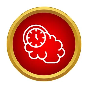 Brain working on time management and thought process Stock Illustration