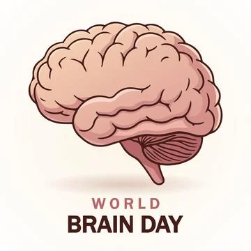 Brain world day 3d banner イラスト素材