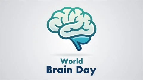 Brain world day logo banner Stock Footage 339097376