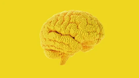 Brain yellow color. Finding a creative idea. Minimal concept. Stock Footage 302881132